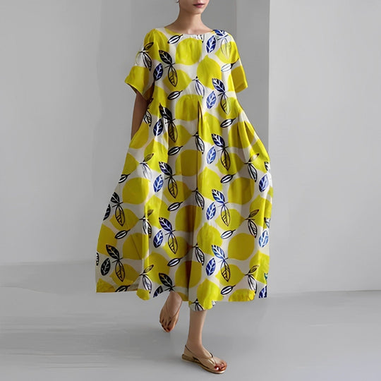 Florae – Oversized Floral Cotton Maxi Dress