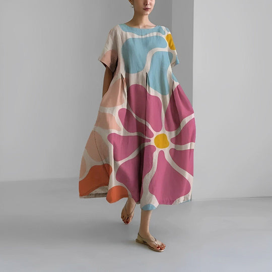Florae – Oversized Floral Cotton Maxi Dress
