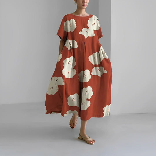 Florae – Oversized Floral Cotton Maxi Dress
