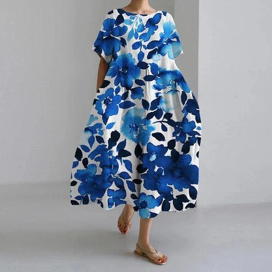 Florae – Oversized Floral Cotton Maxi Dress