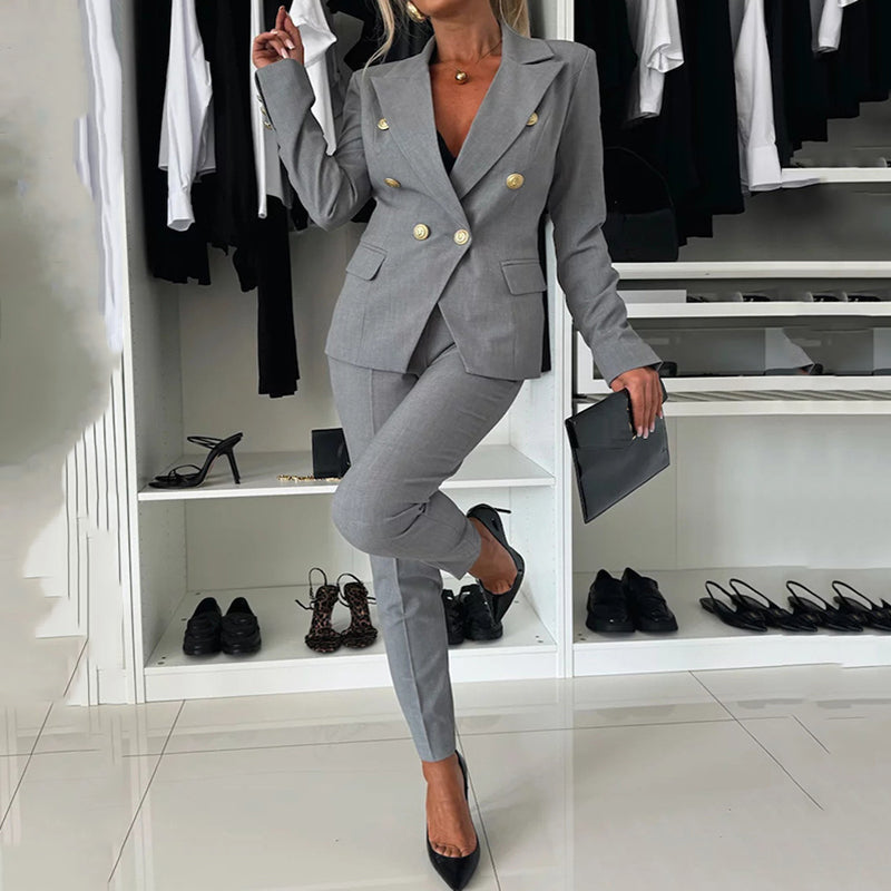 Marvea – Double-Breasted Power Suit Set for Women