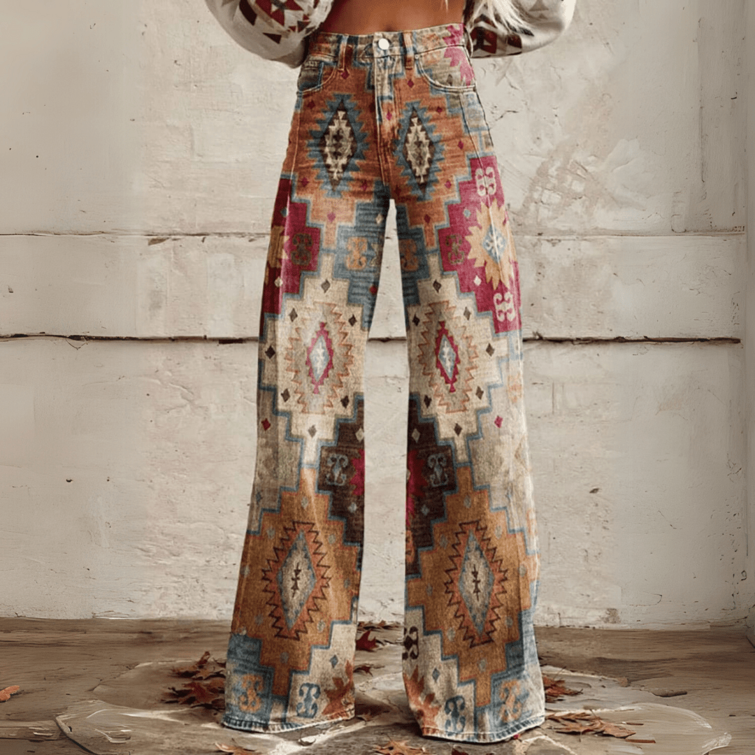 Velmora – High-Waisted Boho Flare Jeans for Women