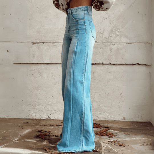 Velmora – High-Waisted Boho Flare Jeans for Women