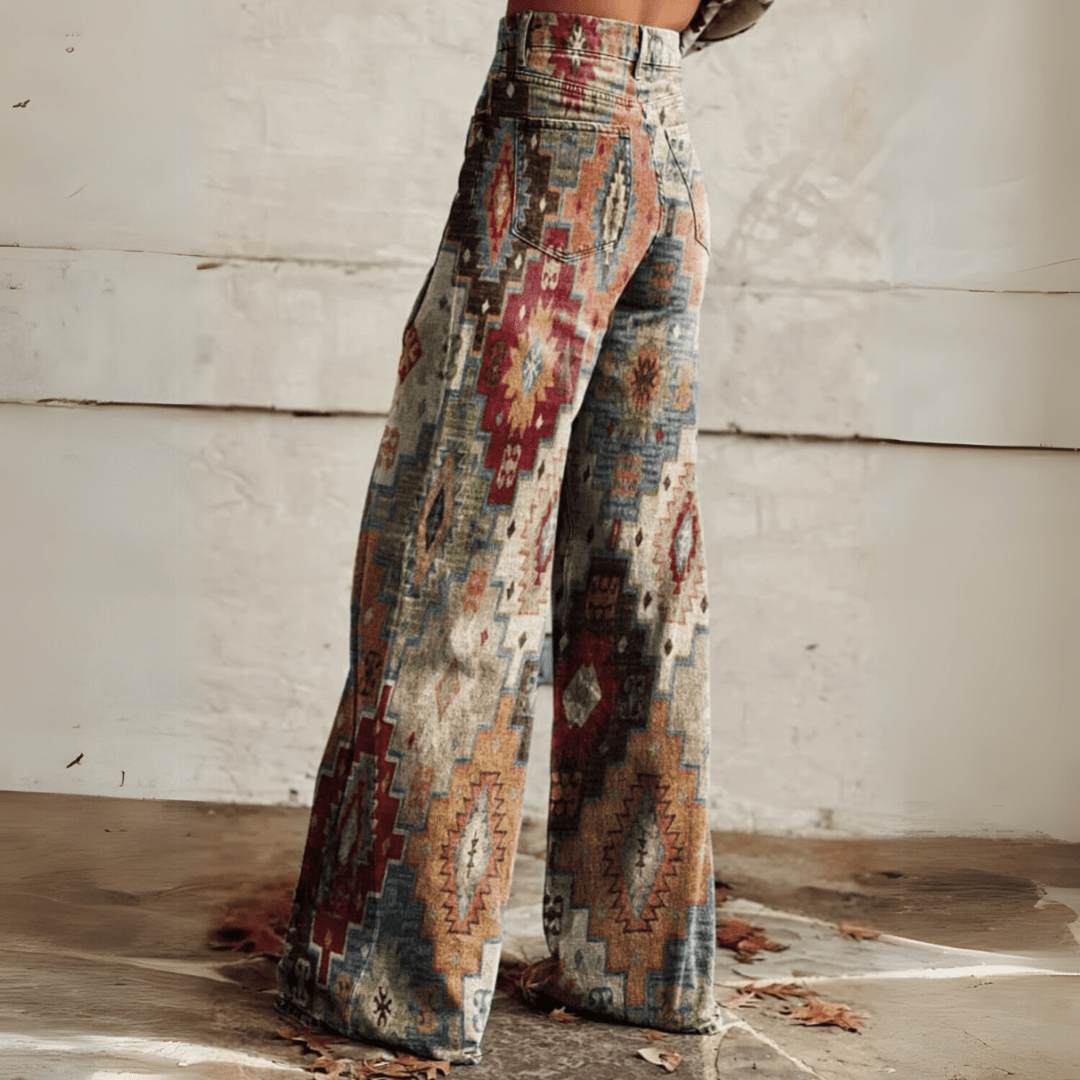 Velmora – High-Waisted Boho Flare Jeans for Women