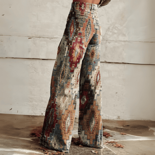 Velmora – High-Waisted Boho Flare Jeans for Women