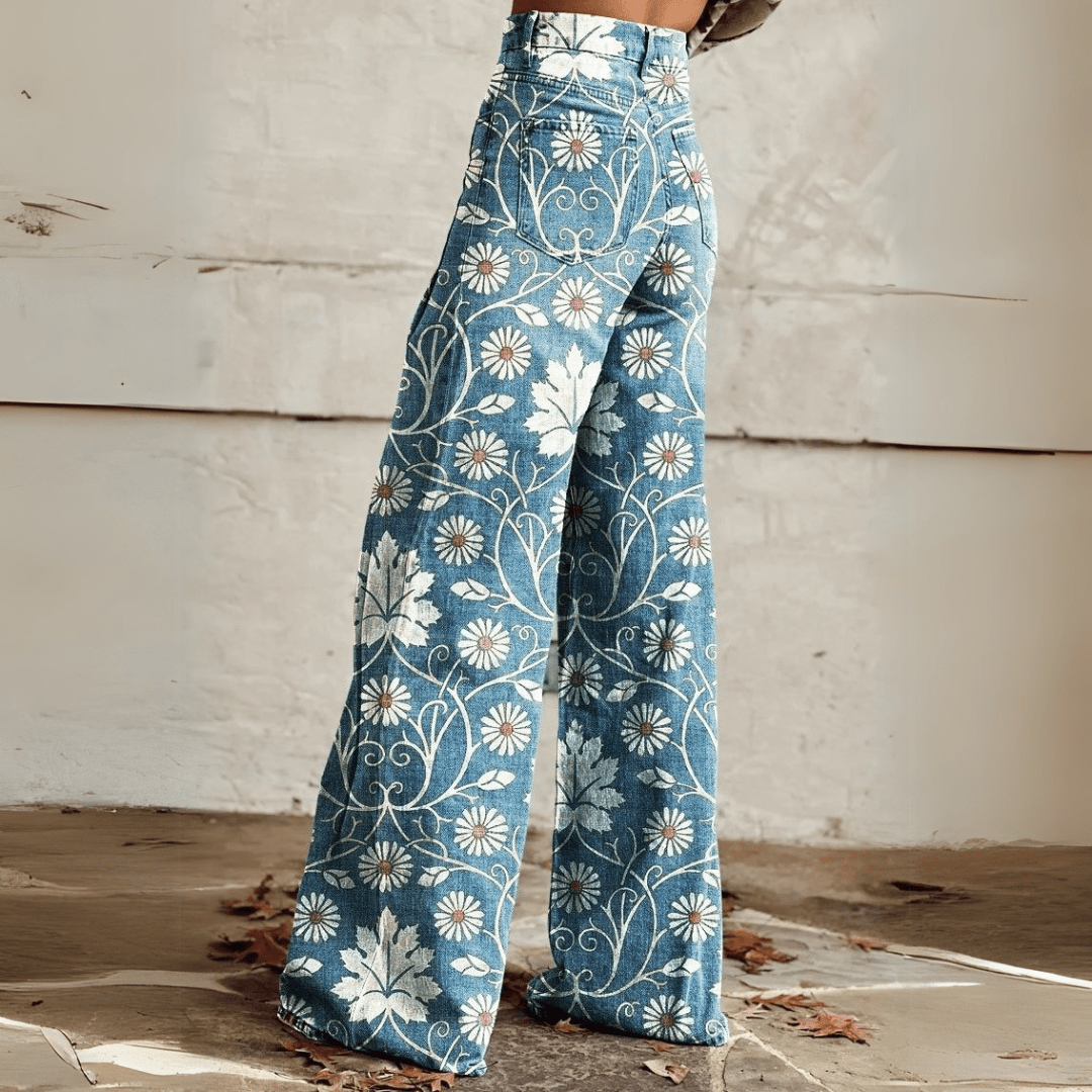 Velmora – High-Waisted Boho Flare Jeans for Women