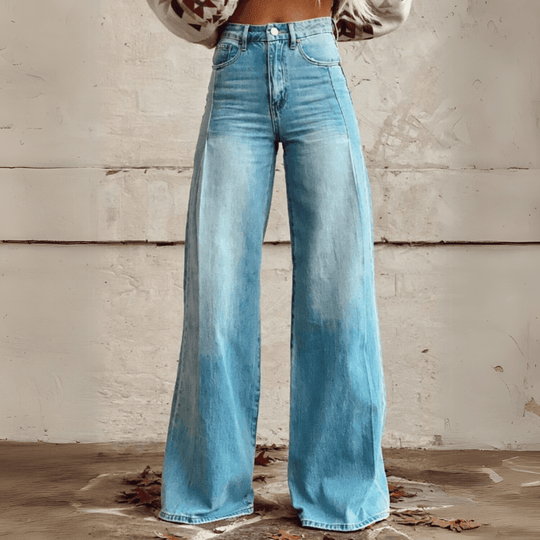 Velmora – High-Waisted Boho Flare Jeans for Women