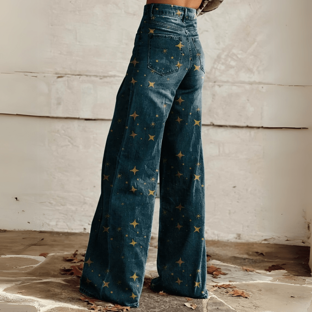 Velmora – High-Waisted Boho Flare Jeans for Women