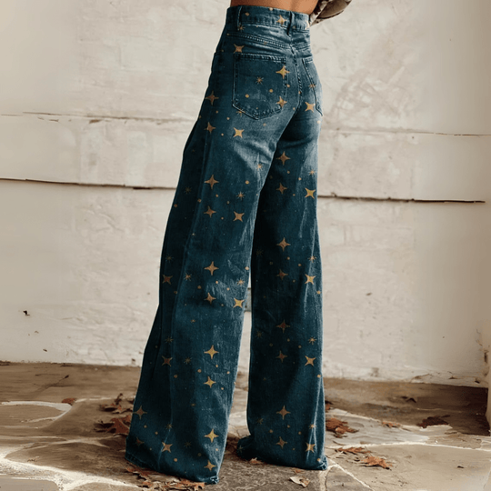 Velmora – High-Waisted Boho Flare Jeans for Women