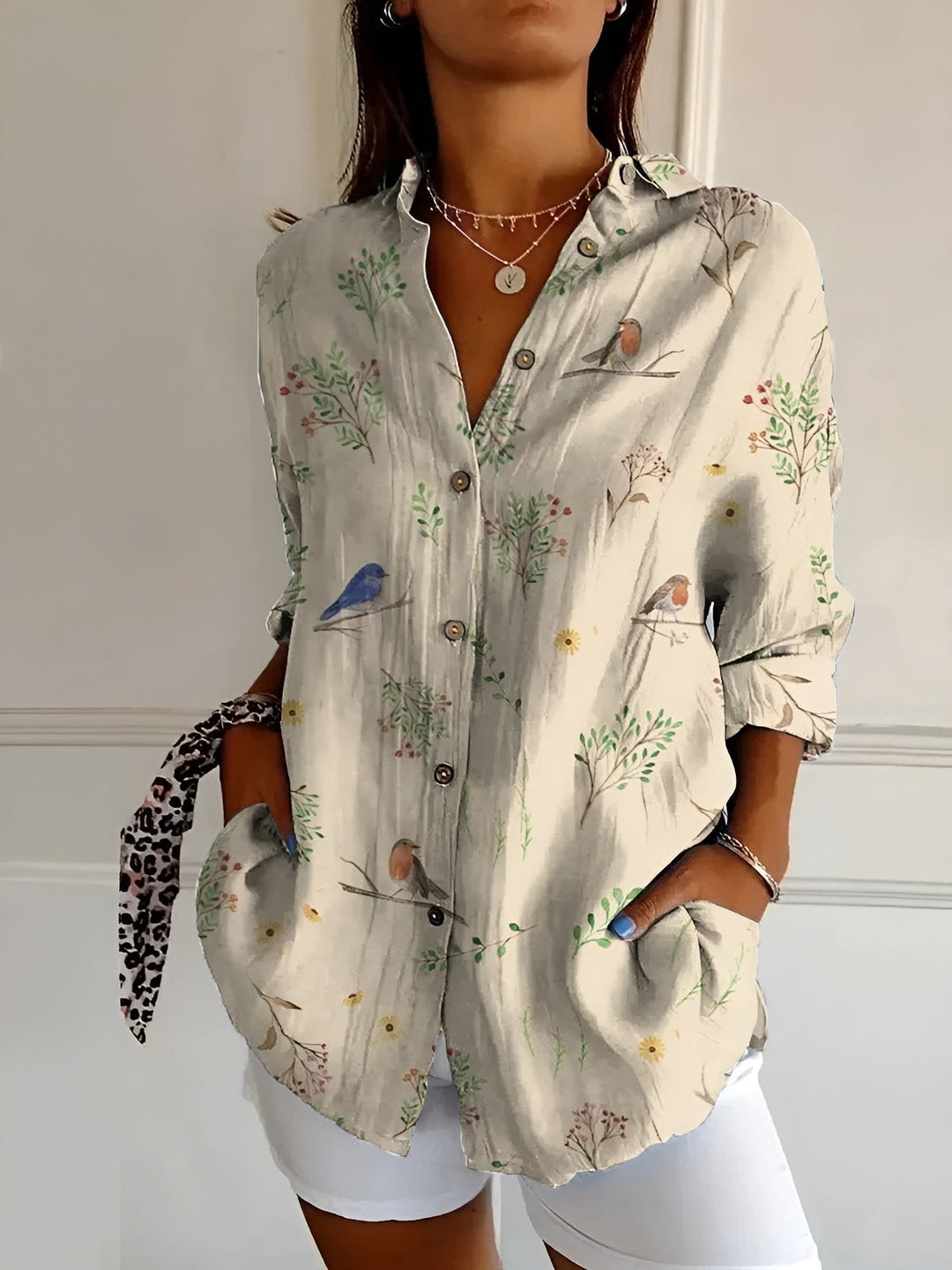 Isola – Floral Breeze Button-Up Blouse for Women