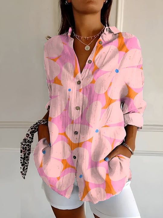 Isola – Floral Breeze Button-Up Blouse for Women