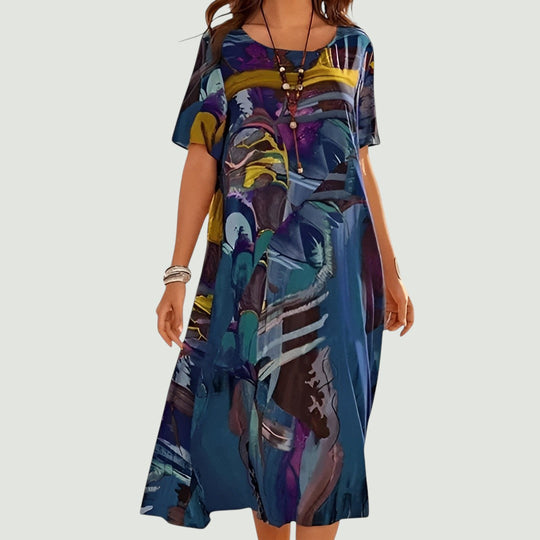Zenya – Abstract Breeze Midi Dress