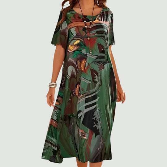 Zenya – Abstract Breeze Midi Dress