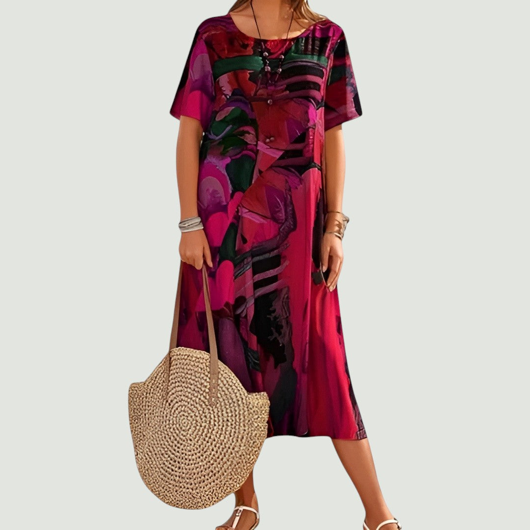 Zenya – Abstract Breeze Midi Dress