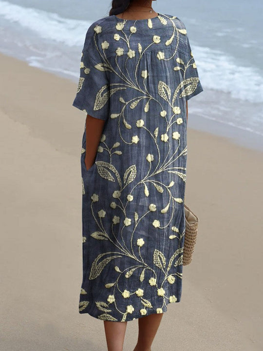 Irma – Botanical Midi Dress