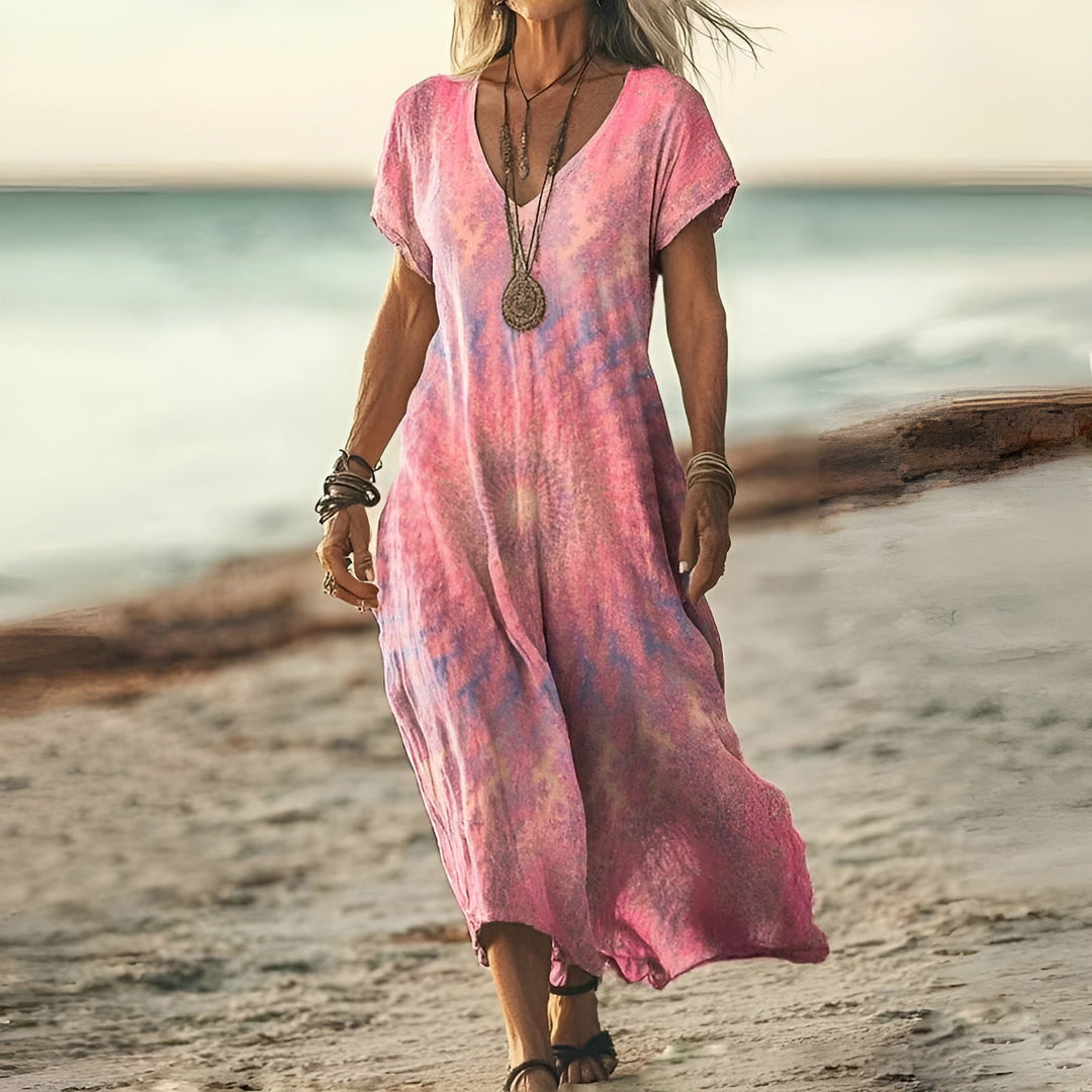Beata – Boho Floral Maxi Dress