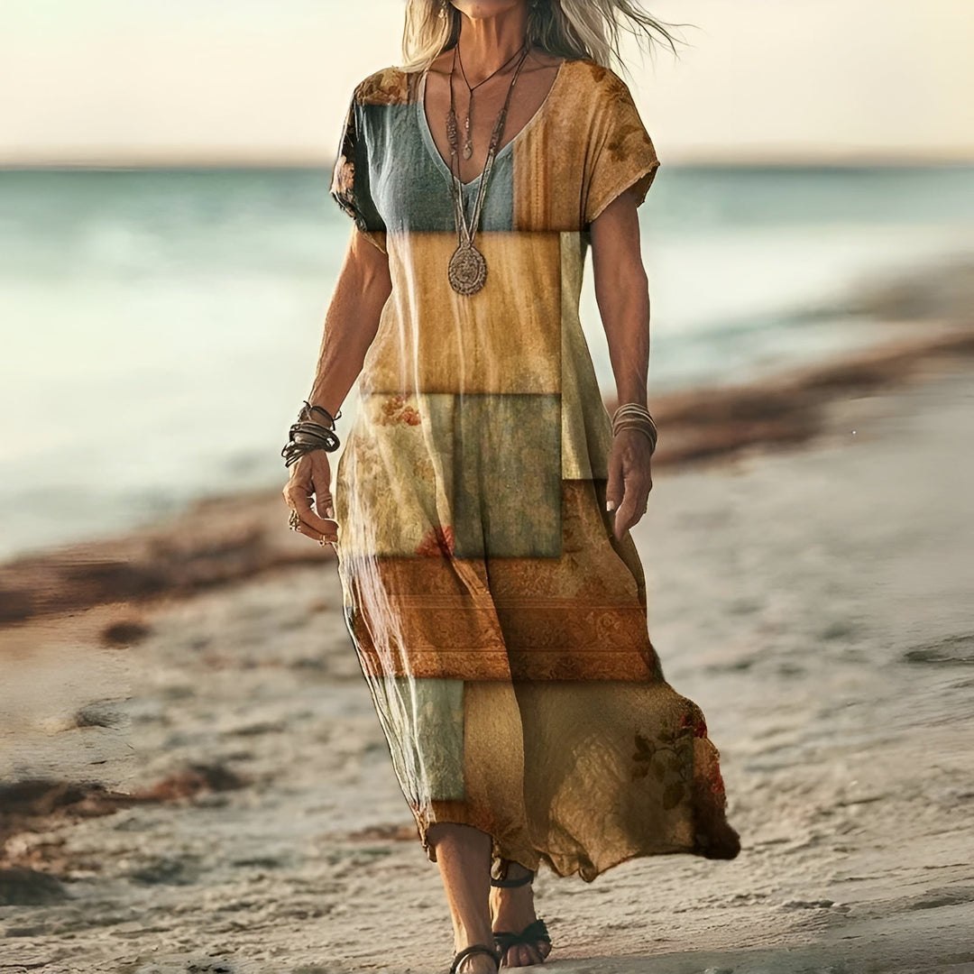 Beata – Boho Floral Maxi Dress