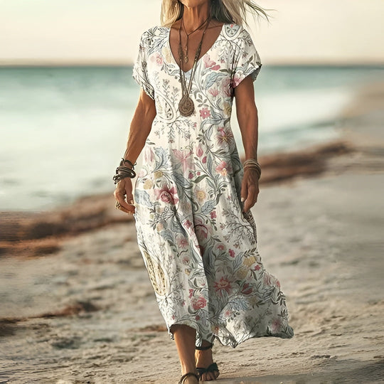 Beata – Boho Floral Maxi Dress