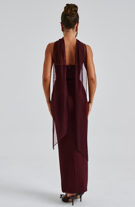 Maivara – Strapless Draped Column Gown for Women